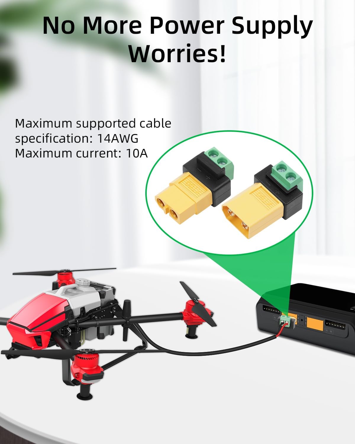 Drone Solar Charger - Адаптер-коннектор XT60, адаптер-коннектор XT60 на 2-контактный